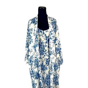 Victoria’s Secret Vintage Gold Label Chiffon Robe & Gown 2-Piece Set Siz…